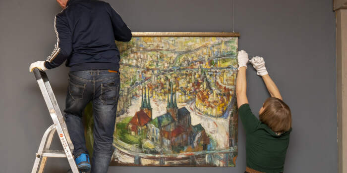 Gemälde mit visionärer Erfurter Stadtansicht wiedergefunden