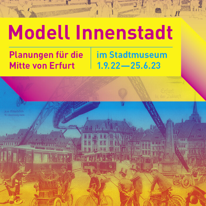 farbige Grafik zur Ausstellung "Modell Innenstadt"