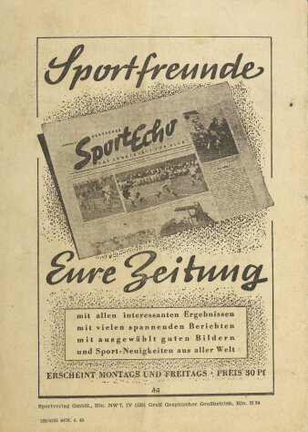 Schriftzug „Sportfreunde Eure Zeitung“ mit Bildern und Hinweisen