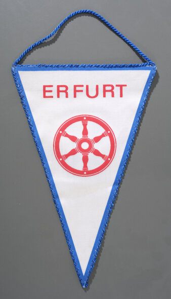 Wimpel: SC Turbine Erfurt - Blau-Weiß mit rotem Erfurt Rad und Schriftzug
