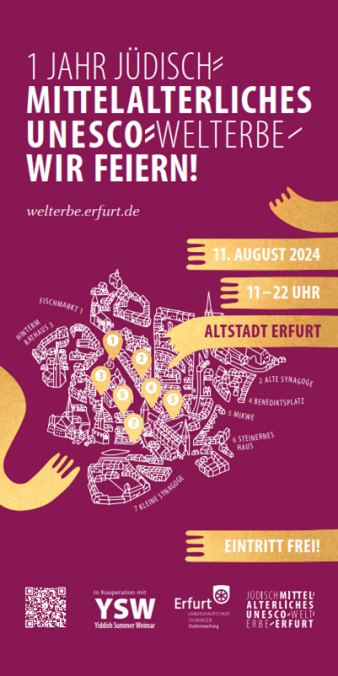 Foto: Cover Programmheft 1 Jahr Jüdisch Mittelalterliches Unesco Welterbe © Stadtverwaltung Erfurt Cover Programmheft 1 Jahr Jüdisch Mittelalterliches Unesco Welterbe