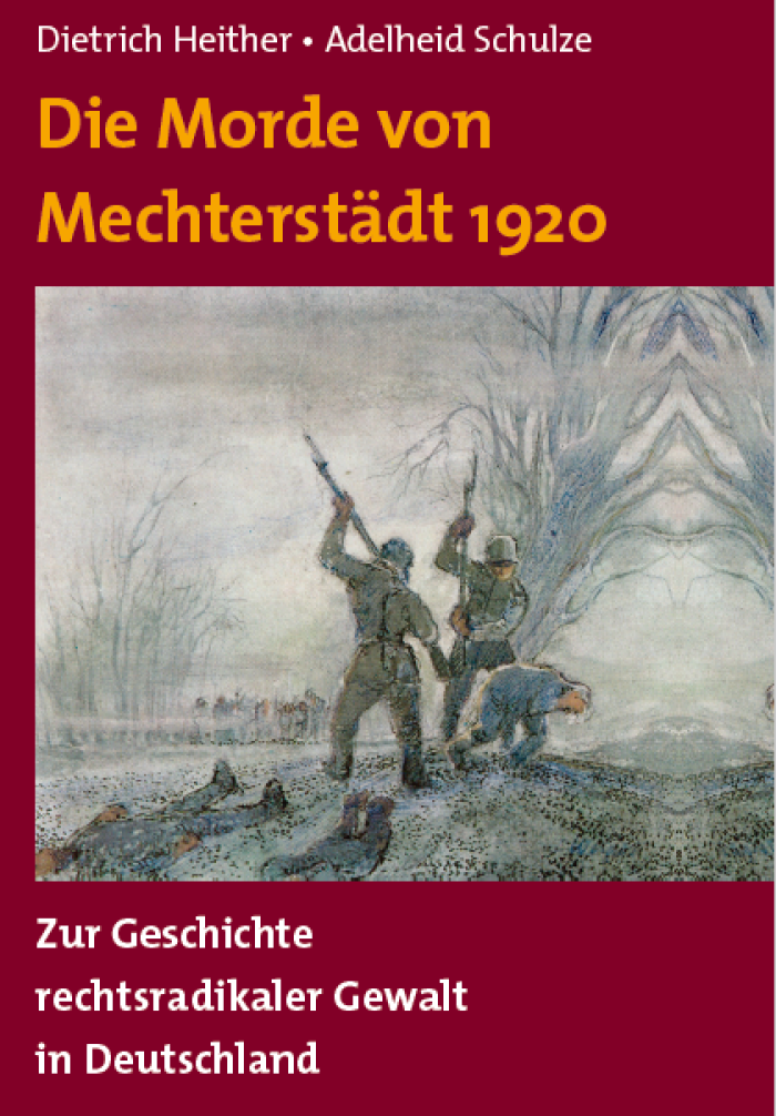 Buchcover mit Titel und Zeichnung von zwei Soldaten und einem Zivilisten