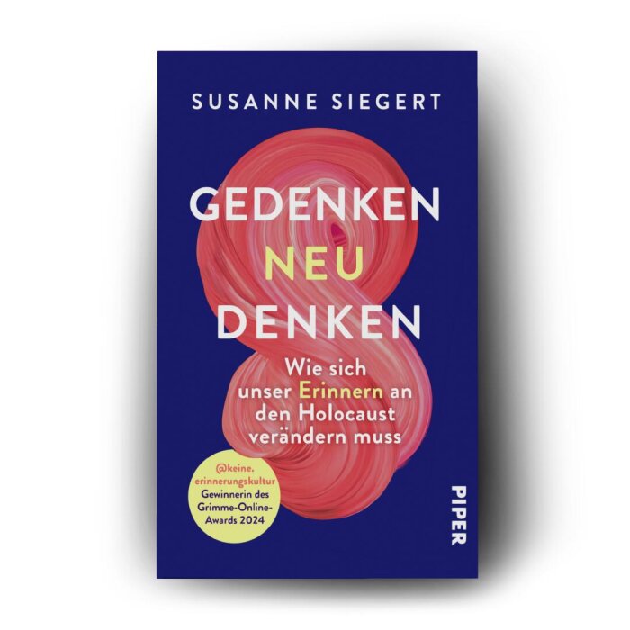 Buch Gedenken neu denken Cover in Blau und Rote vom Buch Gedenken neu denken